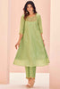 Alluring Light Green Embroidered Organza Festival Wear Pant Suit