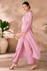 Fascinating Baby Pink Hand Work Organza Party Wear Co-Ord Set