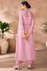 Fascinating Baby Pink Hand Work Organza Party Wear Co-Ord Set