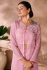 Fascinating Baby Pink Hand Work Organza Party Wear Co-Ord Set