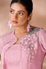 Fascinating Baby Pink Hand Work Organza Party Wear Co-Ord Set