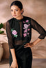 Wonderful Black Hand Work Organza Western Wear Co-Ord Set