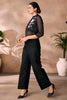 Wonderful Black Hand Work Organza Western Wear Co-Ord Set