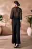 Wonderful Black Hand Work Organza Western Wear Co-Ord Set