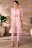 Fantastic Peach Hand Work Organza Western Wear Co-Ord Set