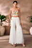 Tantalizing White Hand Work Organza Party Wear Co-Ord Set