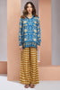 Beautiful Royal Blue Floral Printed Silk Casual Wear Co-Ord Set