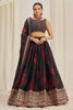 Alluring Black Sequins Organza Reception Wear Lehenga Choli