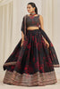 Alluring Black Sequins Organza Reception Wear Lehenga Choli