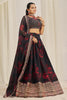 Alluring Black Sequins Organza Reception Wear Lehenga Choli