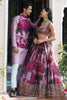 Precious Pink Floral Printed Organza Sangeet Wear Lehenga Choli With Dupatta