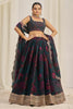 Beautiful Teal Green Printed Organza Festival Wear Lehenga Choli