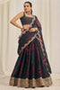 Beautiful Teal Green Printed Organza Festival Wear Lehenga Choli