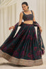 Beautiful Teal Green Printed Organza Festival Wear Lehenga Choli