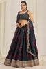 Beautiful Teal Green Printed Organza Festival Wear Lehenga Choli