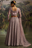 Astonishing Mauve Thread Work Net Bridesmaid Lehenga Choli With Dupatta