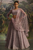 Astonishing Mauve Thread Work Net Bridesmaid Lehenga Choli With Dupatta