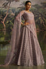 Astonishing Mauve Thread Work Net Bridesmaid Lehenga Choli With Dupatta