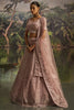 Good-looking Mauve Zarkan Work Net Engagement Wear Lehenga Choli