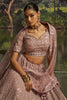 Good-looking Mauve Zarkan Work Net Engagement Wear Lehenga Choli