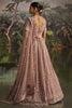 Good-looking Mauve Zarkan Work Net Engagement Wear Lehenga Choli