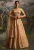 Spectacular Peach Dori Embroidered Net Bridesmaid Lehenga Choli With Dupatta