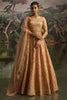 Spectacular Peach Dori Embroidered Net Bridesmaid Lehenga Choli With Dupatta