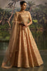 Spectacular Peach Dori Embroidered Net Bridesmaid Lehenga Choli With Dupatta