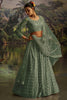 Outstanding Green Thread Work Net Wedding Lehenga Choli With Dupatta