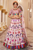 Awesome Off-White Printed Art Silk Wedding Lehenga Choli With Dupatta