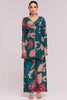 Lovely Teal Blue Digital Printed Crepe Office Wear Co-Ord Set