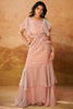 Precious Baby Pink Ruffles Organza Ready To Wear Saree With Blouse