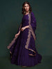 Incredible Purple Silk Engagement Wear Gown With Heavy Dupatta