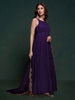 Incredible Purple Silk Engagement Wear Gown With Heavy Dupatta