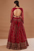 Wonderful Red Zari Embroidered Organza Wedding Lehenga Choli