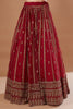 Wonderful Red Zari Embroidered Organza Wedding Lehenga Choli