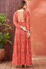 Gorgeous Coral Red Bandhani Printed Georgette Navratri Wear Gown