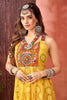 Glamorous Yellow Bandhani Printed Georgette Navratri Wear Gown