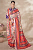 Breathtaking Peach Printed Pashmina Event Wear Saree With Shawl