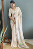 Beautiful Off-White Floral Print Georgette Ready To Wear Saree