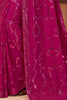 Attractive Magenta Sequins Georgette Party Wear Saree With Blouse