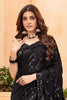 Ravishing Black Sequins Georgette Party Wear Saree With Blouse