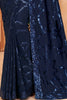 Wonderful Navy Blue Sequins Georgette Cocktail Wear Saree With Blouse