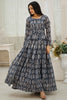 Adorable Blue Digital Printed Georgette Event Wear Gown