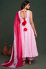 Delightful Pink Organza Function Wear Anarkali Suit With Dupatta