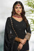 Alluring Black Zari Embroidered Georgette Palazzo Suit With Dupatta