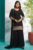 Alluring Black Zari Embroidered Georgette Palazzo Suit With Dupatta