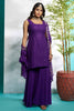 Endearing Purple Zari Embroidered Georgette Festival Wear Palazzo Suit