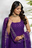 Endearing Purple Zari Embroidered Georgette Festival Wear Palazzo Suit