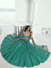 Gorgeous Teal Green Embroidered Net Lehenga Choli With Dupatta